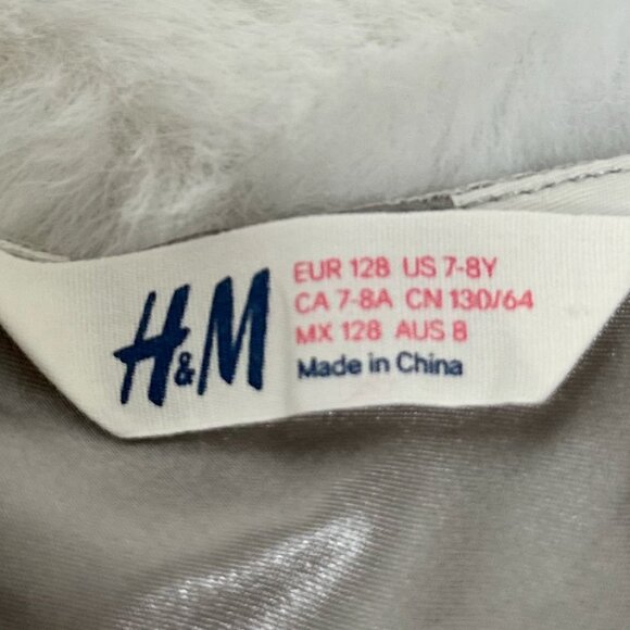 H&M Girls Gray Tulle Party Dress with Floral Accent - Picture 10 of 11